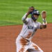 Jazz Chisholm Jr. reacts after stealing the second base in the Yankees' 1-0 ALDS loss to the Rays, Tampa, October 3, 2026.