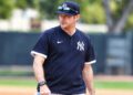 New York Yankees pitching coach Matt Blake is at 2025 Spring Training Campa, Tampa, Fl.