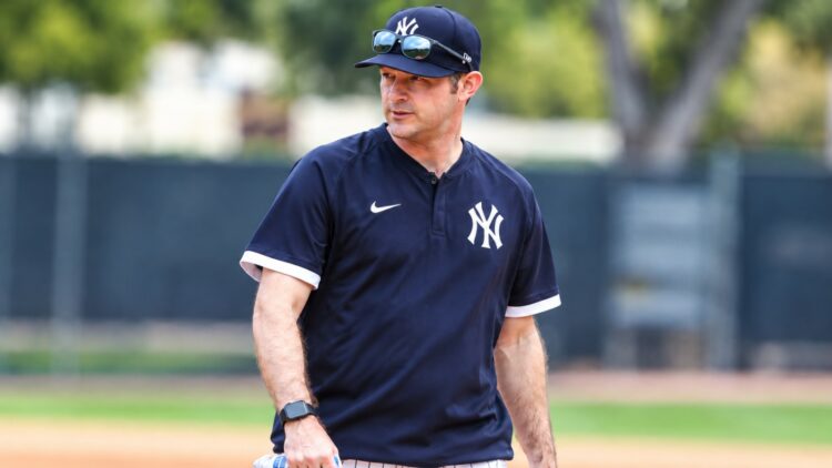 New York Yankees pitching coach Matt Blake is at 2025 Spring Training Campa, Tampa, Fl.