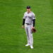 Spencer Jones reacts after his defensive miscue in the Yankees' 5-2 ALDS loss to the Rays, Tampa, October 5, 2026.