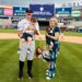 Yankees ace Carlos Rodon with wife Ashley and kids at Yankee Stadium 