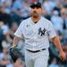 Yankees pitcher Nestor Cortes leaves the game against the Los Angeles Angels in the fifth inning on August 8, 2024, in New York.