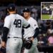 Yankees' Clay Holmes and Anthony Rizzo during the win over the Red Sox at Yankee Stadium on September 12, 2024.