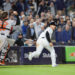 Gleyber Torres is caught in a run down and tagged out on Yankees outfielder Juan Soto’s RBI single on Sept. 24, 2024.