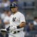 Yankees rookie Jasson Dominguez in action during a late-season game, looking to earn a role in the ALDS