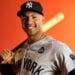 LOS ANGELES, CA - OCTOBER 24: Gleyber Torres #25 of the New York Yankees poses for a photo during the workout day before the 2024 World Series at Dodger Stadium on Thursday, October 24, 2024 in Los Angeles, California.